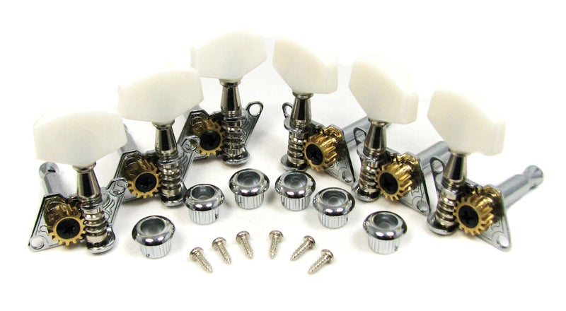 C. B. Gitty Chrome Open-gear Guitar Tuners Machine Heads - 6-piece 3 Left 3 Right Alignment - Image 1